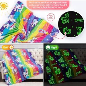 Unicorn glow in the dark blanket
